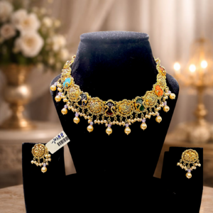 The Multi-Color Gold Choker Set