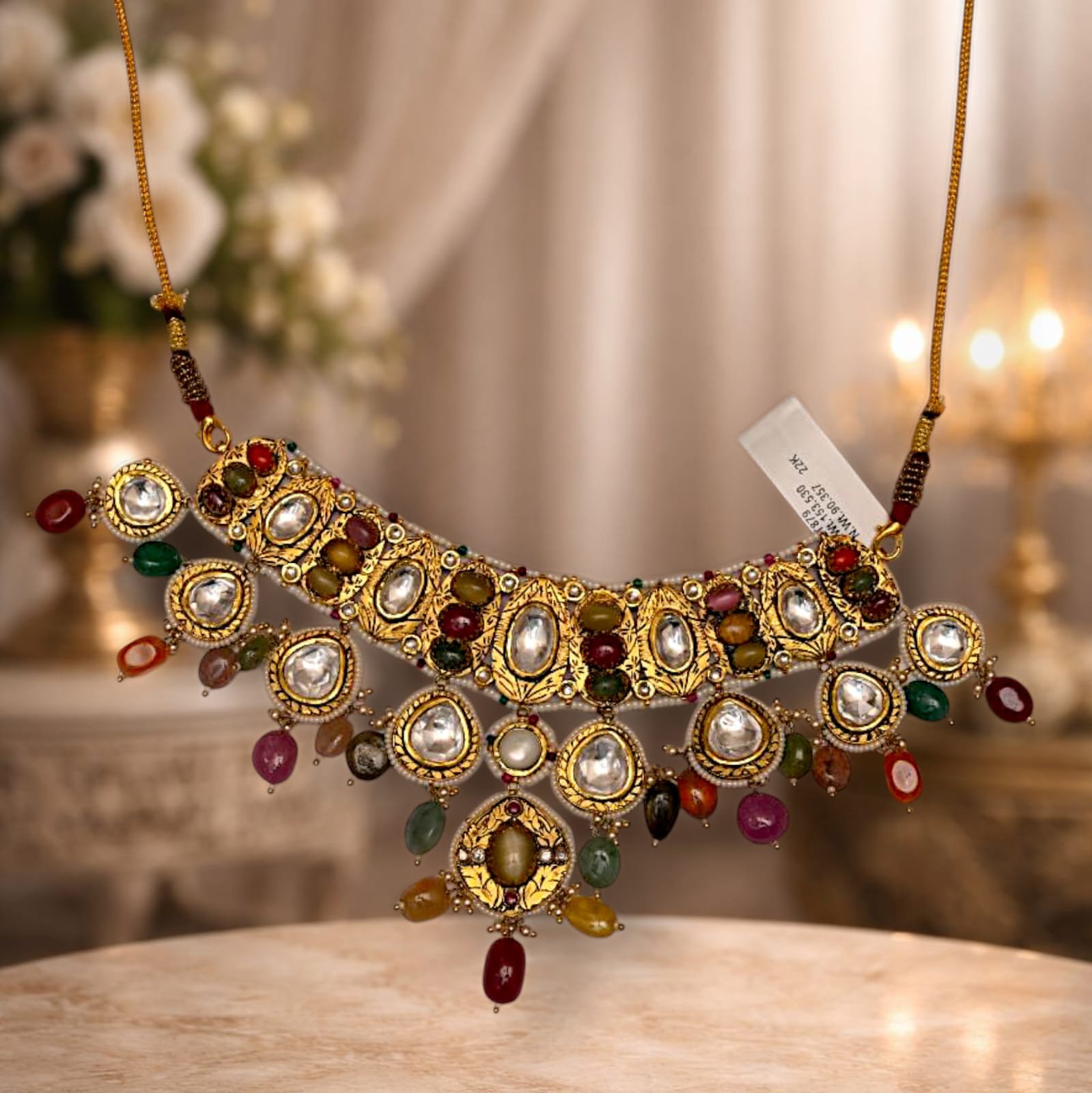 Navratna-Inspired Kundan Necklace